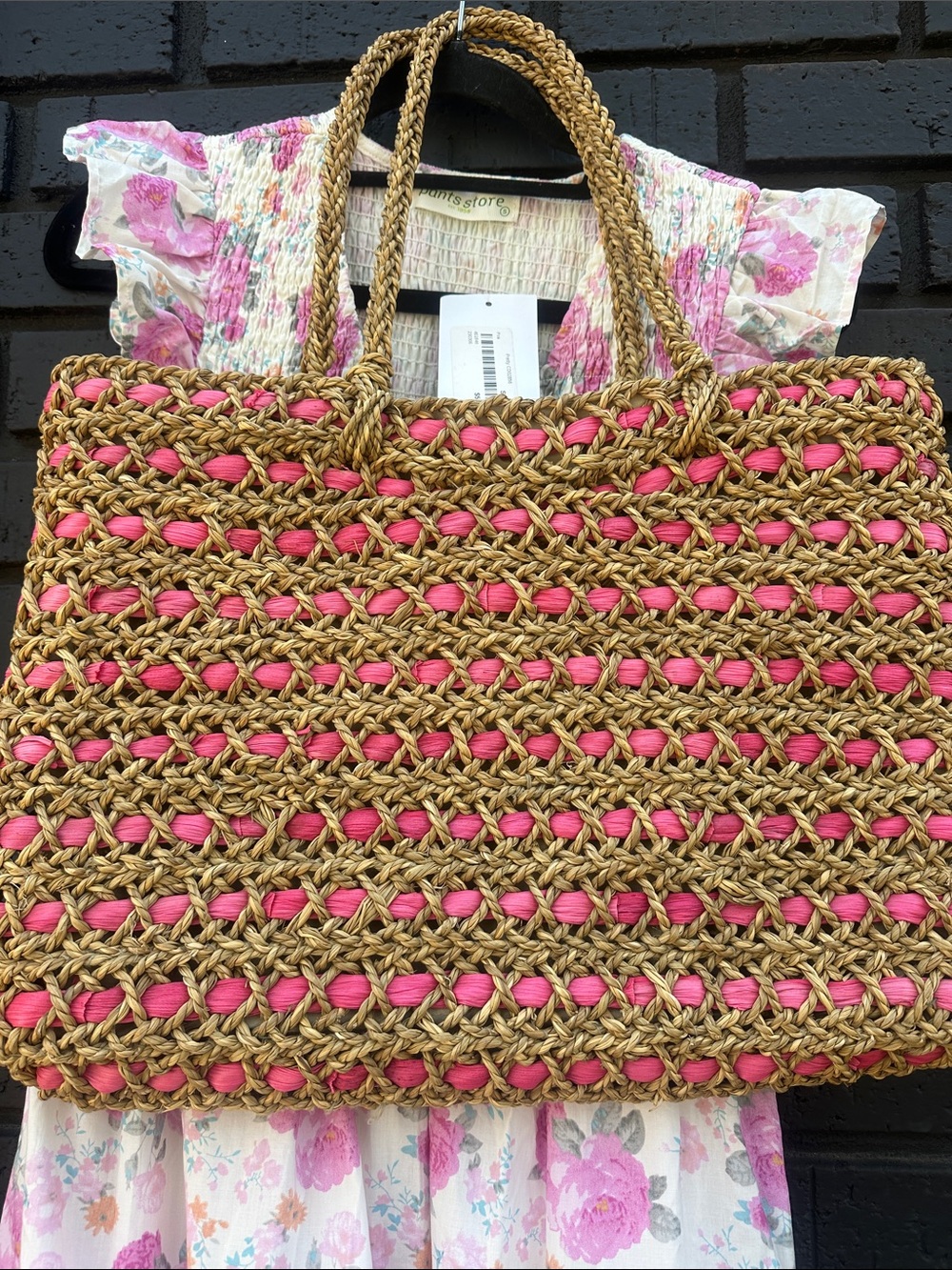 Woven Straw vintage style Tote Bag with Lining - Women Bags